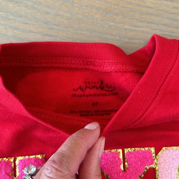 Sweet wink red XOXO girls sweater. Size 2T. Never worn, new. - Picture 2 of 4
